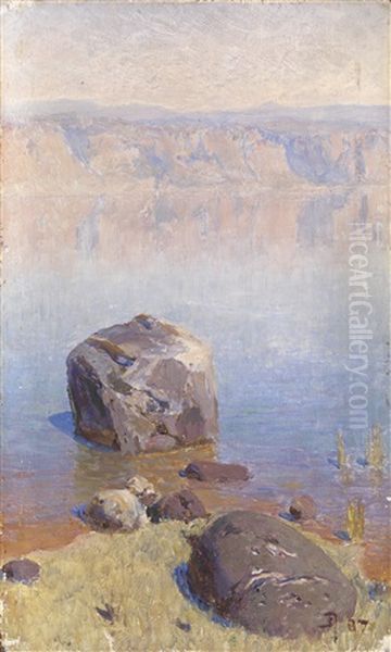 Study Of Rocks By Lake Tiberias Oil Painting by Vasili Dimitrievich Polenov