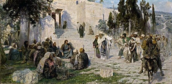 He That Is Without Sin Oil Painting by Vasili Dimitrievich Polenov