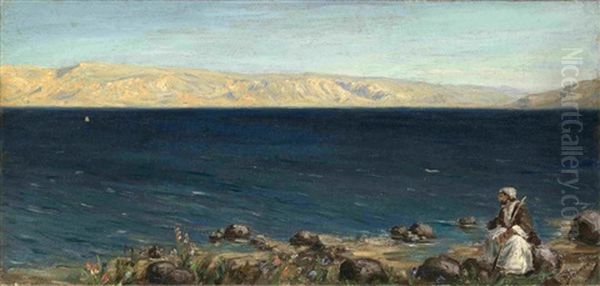 Christ By The Sea Of Galilee Oil Painting by Vasili Dimitrievich Polenov