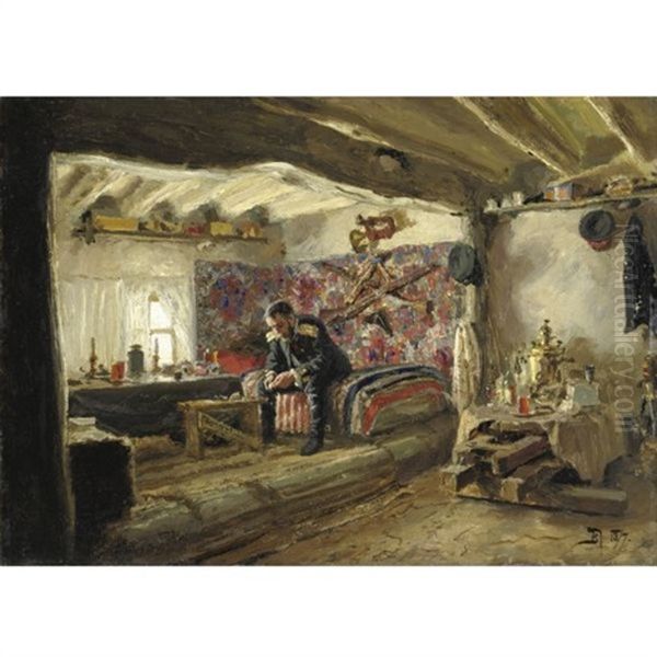 The Headquarters Of The Ruschuksky Detachment Oil Painting by Vasili Dimitrievich Polenov