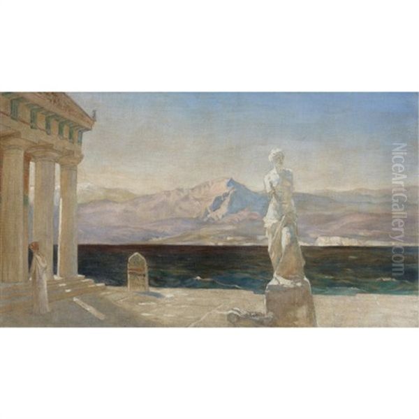 Classical Landscape, A Design For The Opera Prizraki Elladyi, Ghosts Of Hellas Oil Painting by Vasili Dimitrievich Polenov