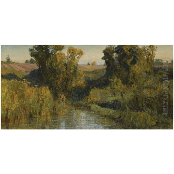 River Landscape Oil Painting by Vasili Dimitrievich Polenov