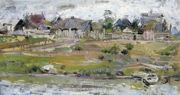 Village Landscape In Summer Oil Painting by Vasili Dimitrievich Polenov