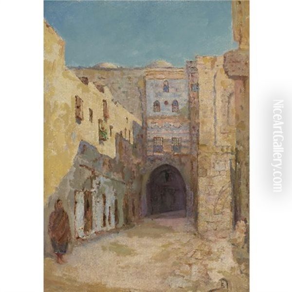 A Street In Cairo Oil Painting by Vasili Dimitrievich Polenov