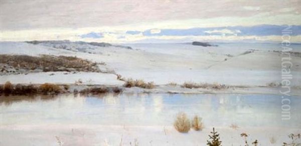 First Snow Oil Painting by Vasili Dimitrievich Polenov