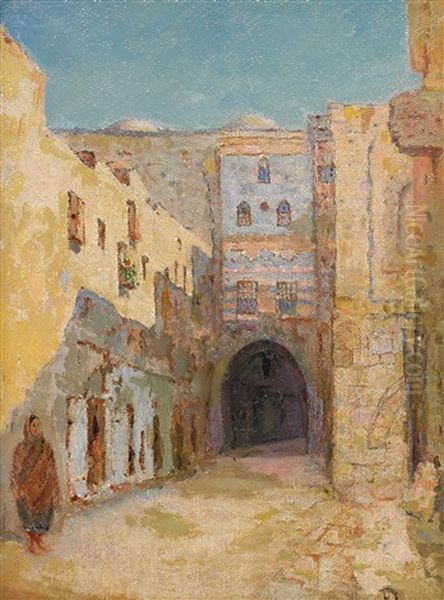 A Street In Cairo Oil Painting by Vasili Dimitrievich Polenov