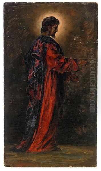 The Figure Of Christ (preliminary Study) Oil Painting by Vasili Dimitrievich Polenov