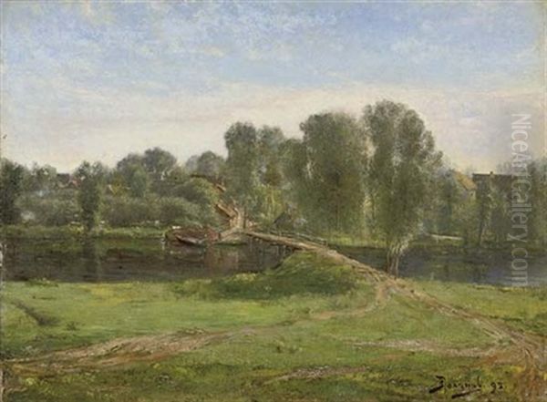 Summer Day By The River Oil Painting by Vasili Dimitrievich Polenov