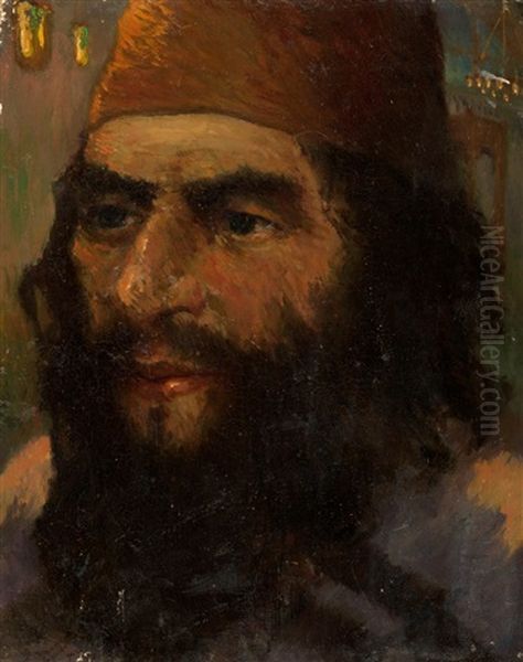 Male Portrait Oil Painting by Vasili Dimitrievich Polenov