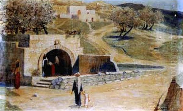 Marienquelle In Nazaret Oil Painting by Vasili Dimitrievich Polenov