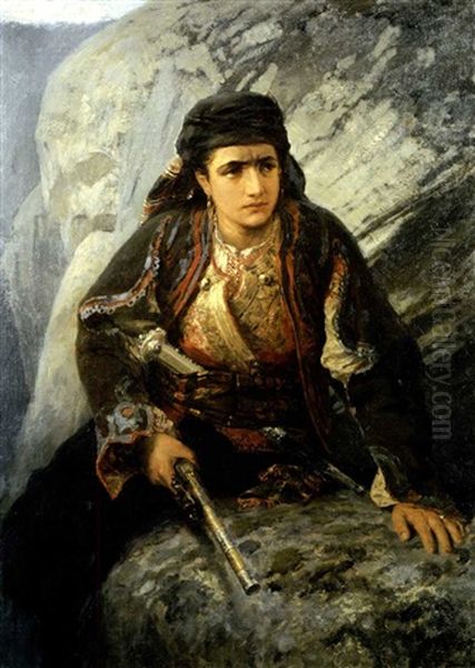 The Herzegovian On Lookout Oil Painting by Vasili Dimitrievich Polenov