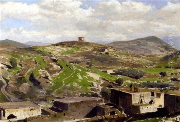 View Of Nazareth Oil Painting by Vasili Dimitrievich Polenov