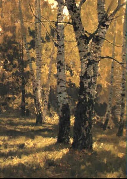 Silver Birches Oil Painting by Vasili Dimitrievich Polenov