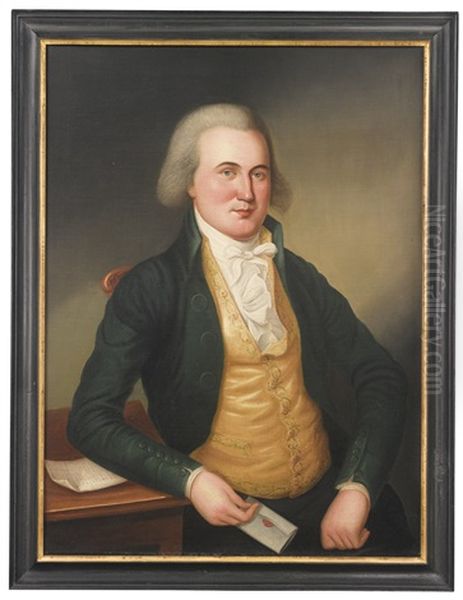 Gentleman In A Yellow Waistcoat Oil Painting by Charles Peale Polk