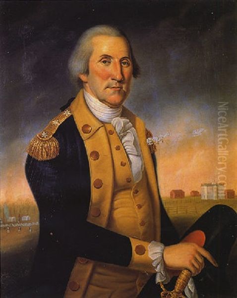 Portrait De George Washington En Colonel Oil Painting by Charles Peale Polk