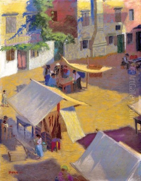 Melon-market In Sottomarina Oil Painting by Hugo Poll