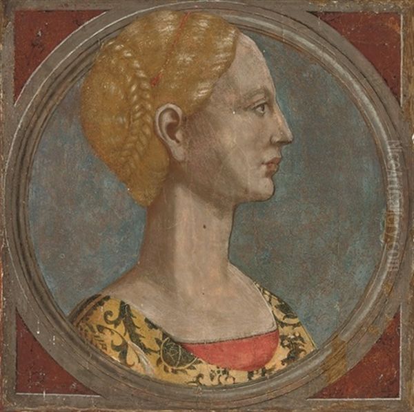 Head Of A Lady Oil Painting by Piero Pollaiuolo