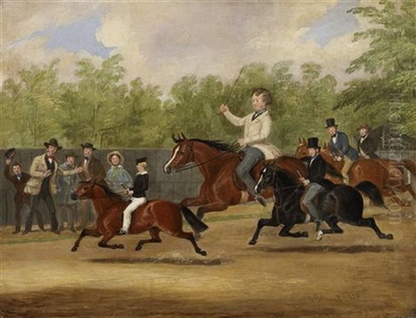 A Pony Race Oil Painting by James Pollard