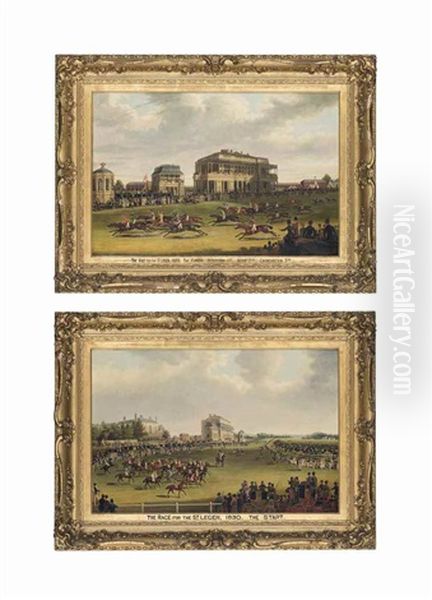 The Race For The St Leger, 1830: The Start And The Finish (pair) by James Pollard