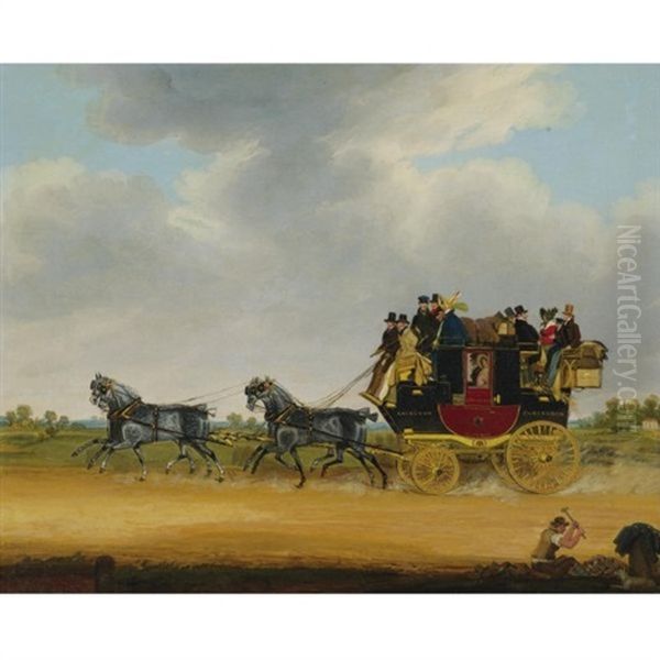 The London, Cirencester Royal Mail Coach Oil Painting by James Pollard