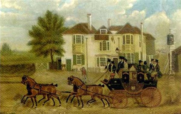 The Royal Bruce Passing The Bald Faced Stag At Finchley Oil Painting by James Pollard