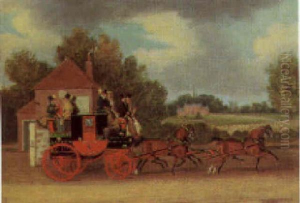 Red Rover, The London To Brighton Coach Oil Painting by James Pollard