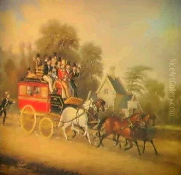 The Royal Day Mail At Snaresbrook Oil Painting by James Pollard