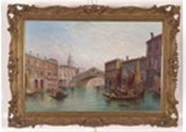 The Rialto Bridge, Venice Oil Painting by Alfred Pollentine