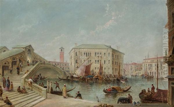 A View In Venice Oil Painting by Alfred Pollentine