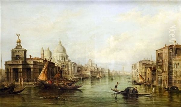 Entrance To The Grand Canal Venice Oil Painting by Alfred Pollentine