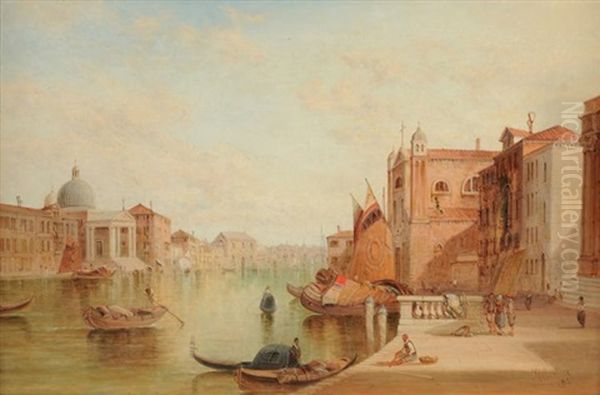 Santa Maria Della Salute From The Grand Canal, Venice Oil Painting by Alfred Pollentine