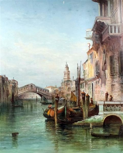 The Rialto Oil Painting by Alfred Pollentine