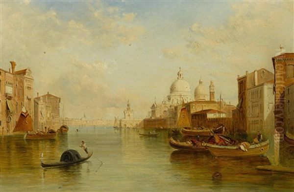 The Grand Canal, Venice; The Doge's Palace (a Pair) Oil Painting by Alfred Pollentine