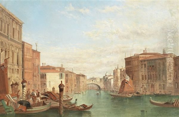 Views Of Venice Oil Painting by Alfred Pollentine