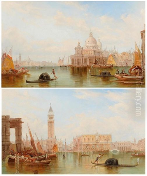 View Of Santa Maria Della Salute, Venice Oil Painting by Alfred Pollentine