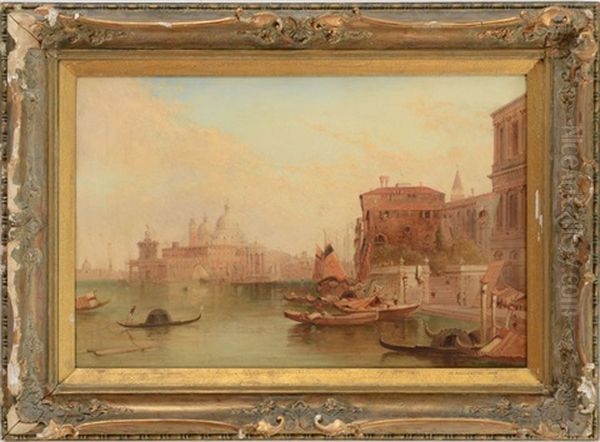 View Of The Grand Canal, Santa Maria Della Salute, Venice by Alfred Pollentine