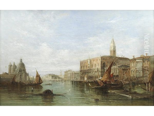 Santa Maria Della Salute (+ The Grand Canal, Venice; Pair) Oil Painting by Alfred Pollentine