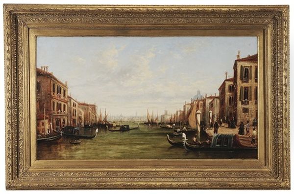 View Of A Venetian Canal Oil Painting by Alfred Pollentine