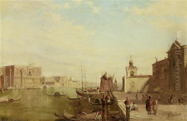 Looking Towards The Doge's Palace From Campo Della Salute, Venice Oil Painting by Alfred Pollentine