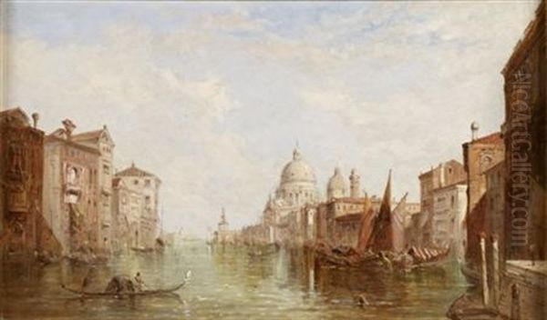 Santa Maria Della Salute From The Grand Canal Oil Painting by Alfred Pollentine