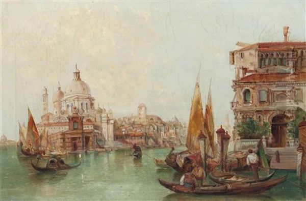 Santa Maria Della Salute (+ The Grand Canal, Venice; Pair) Oil Painting by Alfred Pollentine