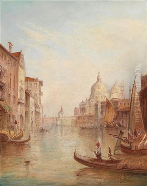 Venedig - Blick Auf Santa Maria Della Salute Oil Painting by Alfred Pollentine