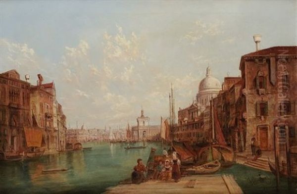 Canaux A Venise Oil Painting by Alfred Pollentine