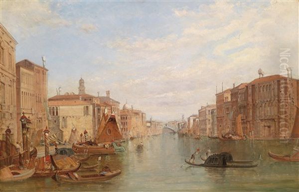 Der Canal Grande In Venedig Oil Painting by Alfred Pollentine