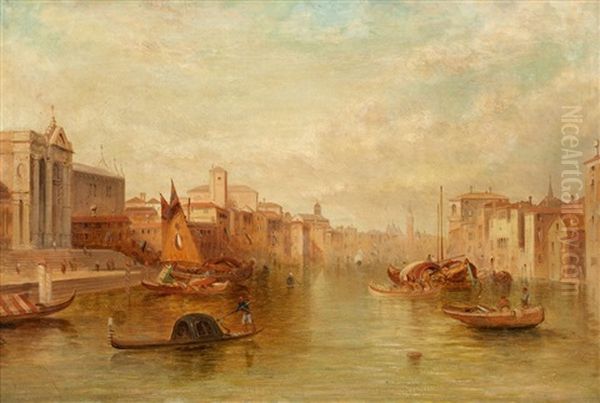 Canal Grande In Venedig Oil Painting by Alfred Pollentine