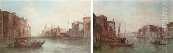 Barbariya Palace, Venice (+ The Grand Canal, Venice; Pair) Oil Painting by Alfred Pollentine