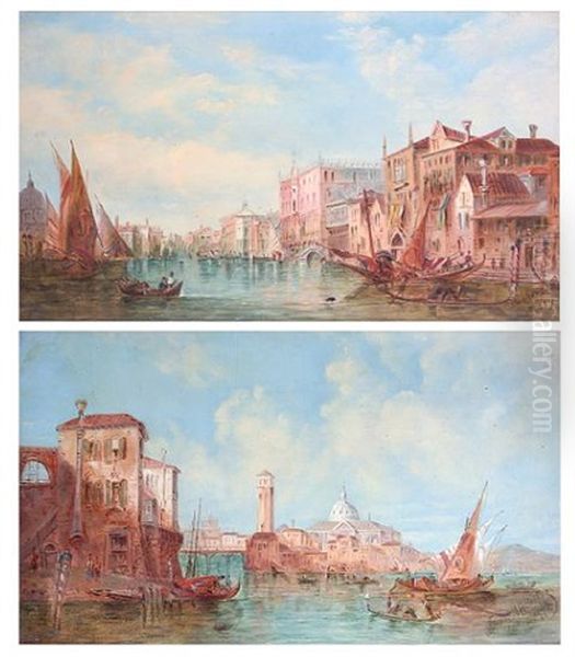 Grand Canal, Venice (+ Another; Pair) by Alfred Pollentine