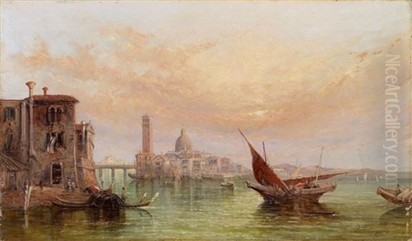 Ansicht Der Lagune Von Venedig Oil Painting by Alfred Pollentine