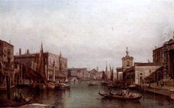 The Ducal Palace (+ The Giudecca, Venice; Pair) Oil Painting by Alfred Pollentine