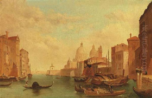 A View Of St. Maria Della Salute Oil Painting by Alfred Pollentine